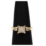 Sterling white sapphire cluster ring, lab created