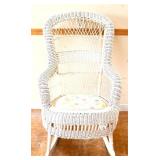 Vintage white wicker rocker