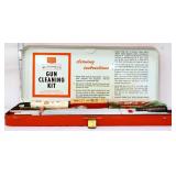Vintage Sears gun cleaning kit in org tin