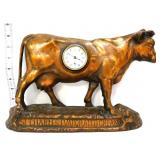 Vntg metal St Charles Evaporated Cream cow clock