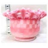 Fenton rosalene basketweave 3in bowl