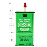 Vntg 4oz Sears Belt, Leather, Rubber Dressing can