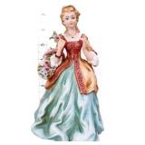 Lefton 7in Victorian lady w/ flower basket figure