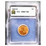 Graded MS67 1948S Lincoln wheat penny