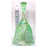 Fenton green iridescent double drape bell