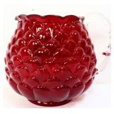 Fenton ruby red 5in artichoke pitcher