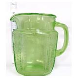 Vtg green depression princess pitcher, glows