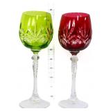 Lot of 2 Cristal bohemian 8in goblets