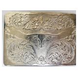 Metal longhorn steer belt buckle