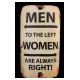 Metal Men To The Left sign NO SHIPPING