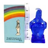 Mosser cobalt glass Mindy clown figure w box