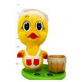 Vntg Easter chick with basket, made in Hong Kong