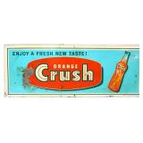 Vntg metal 31.5x11.75 Orange Crush sign