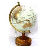14in tall globe with wood base