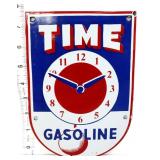 Porcelain 5.5x8 Time Gasoline sign
