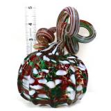 Art glass 5in pumpkin with twisted stem
