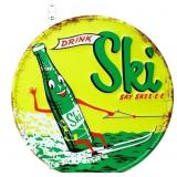 Round metal Drink Ski sign