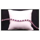 Ruby/white sapphire bracelet, lab grown