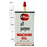 Vntg 4oz A-Penn Machine Oil can