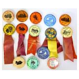 Lot of 14 vntg farm & car related pin back buttons