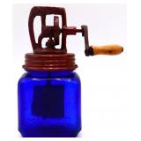 Cobalt glass #10 butter churn