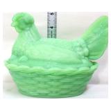 Jadeite hen on nest