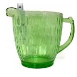 Vntg 6in green depression hex optic pitcher