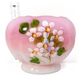 Fenton rosalene 3in rose bowl w/ flowers
