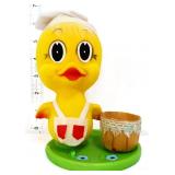 Vntg Easter chick with basket, made in Hong Kong