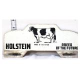 Vntg metal Holstein Breed Of The Future tag topper