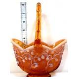 Fenton caramel opalescent lily of valley basket