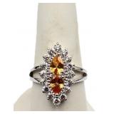 Marquis cut citrine ring, lab created