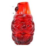 Fenton amberina 6in Santa fairy lamp