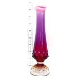 Fenton plum opalescent hobnail 8.5in bud vase
