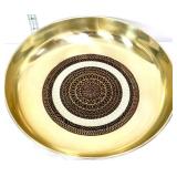 Vntg 12in Dura Brass shallow bowl