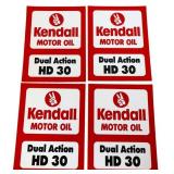Lot of 4 Kendall Dual Action HD 30 adv stickers