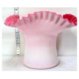 Fenton peach crest 7.5in hat vase
