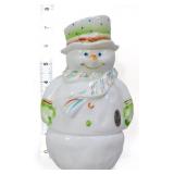 Fenton 8in white snowman fairy lamp