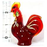 Fenton Lenox amberina rooster figure