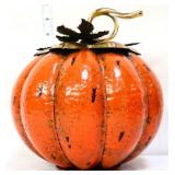 Orange metal 9in pumpkin