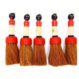 5 vintage style americana red barber brushes