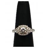 Sterling white sapphire square ring, lab created