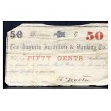 1862 CSA Augusta Insurance 50 cent fractional note