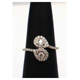 Sterling white sapphire round ring, lab created