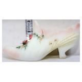 Fenton satin hand painted swan slipper