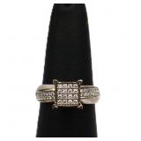 Sterling white sapphire square ring, lab created