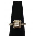 Sterling white sapphire square ring, lab created