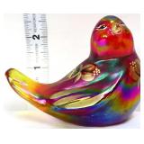 Fenton amberina carnival songbird w/ flowers