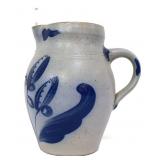 Stone cobalt decorated 8in pitcher