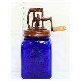 Cobalt #20 glass butter churn